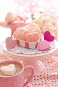 Heart cookies on Valentine’s Day tablescape