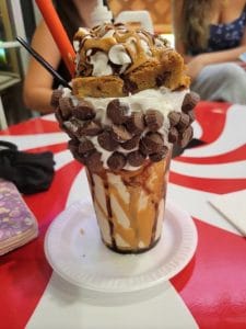 Giant milkshake with cookies and chocolate