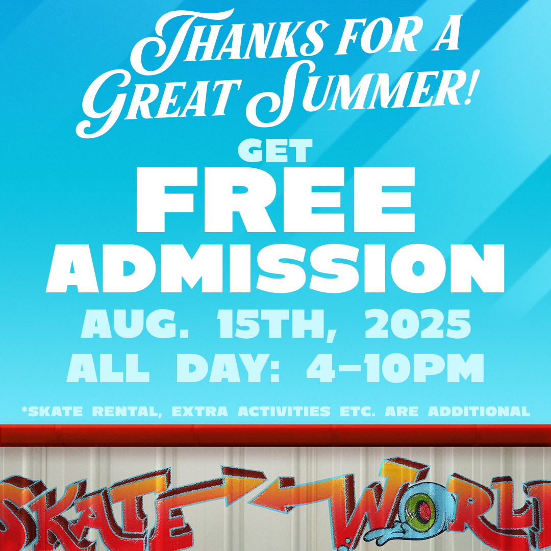 Celebrate the 4th of July with our 4th of July family fun pass! Save over $110 on a skate day for four people-- only redeemable from July 4th through 6th, 2025.