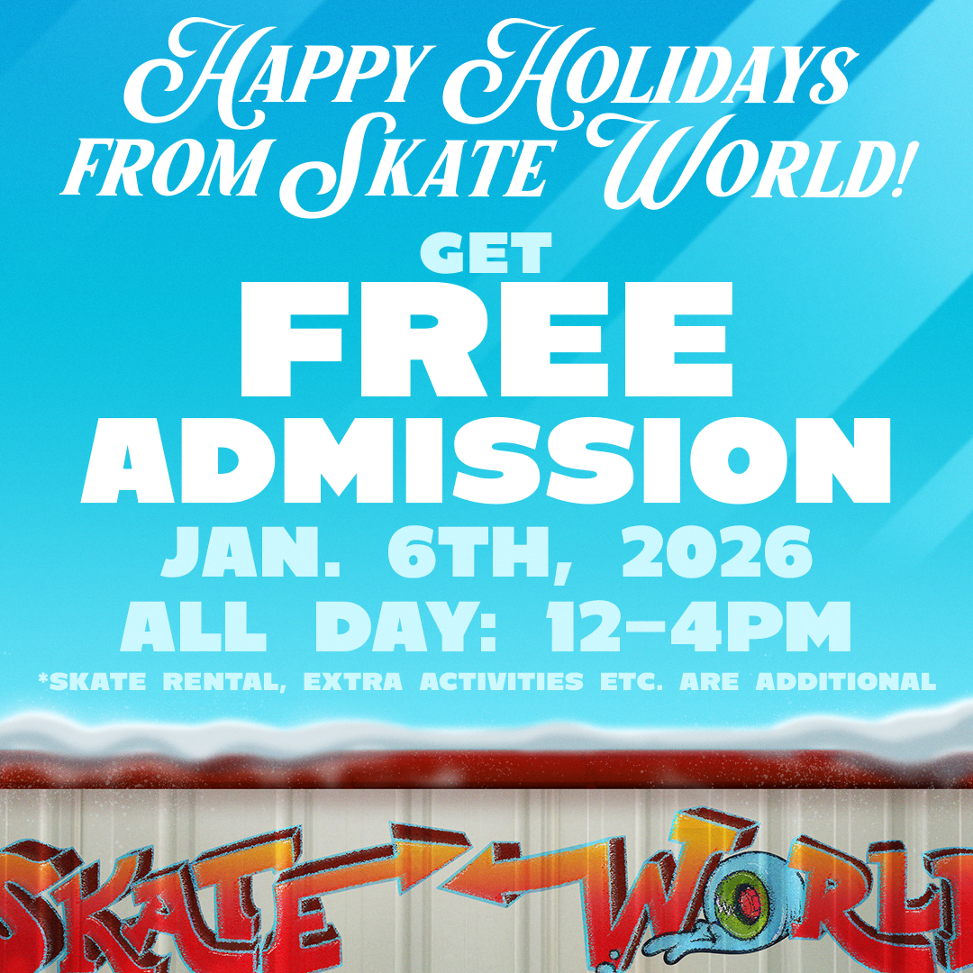 Customer appreciation day FB Insta Post graphic for the "six seven" skate night. $6 admission and $7 admission with skate rental on December 19th.