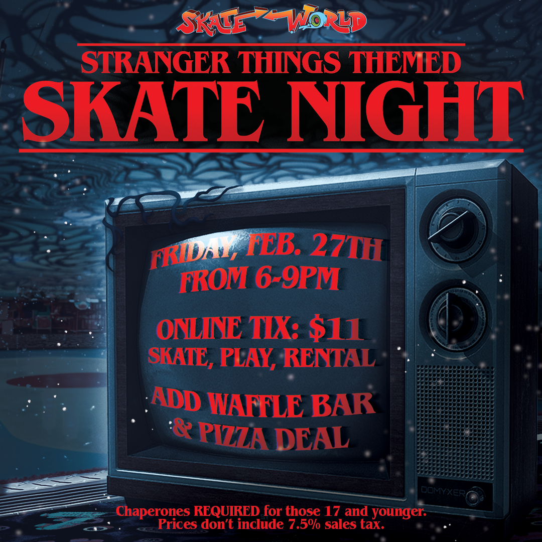 stranger things skate fb insta Breakfast with Bluey and Bingo! get skating, donuts, and more from 9 to 11 AM on Jan. 24th!