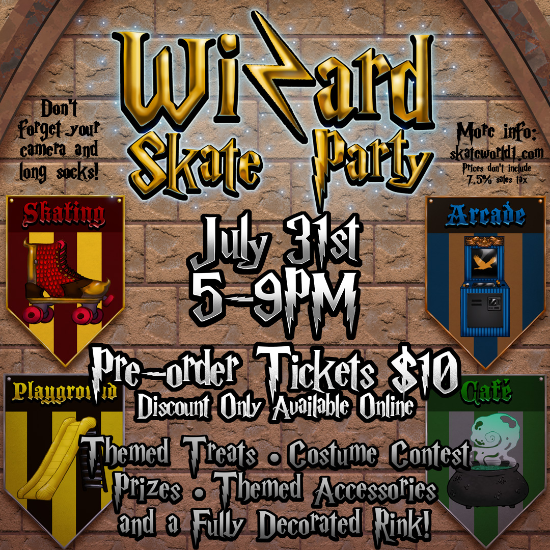 Wizard Skate Party Insta FB Post 7-31-26 kids 6 and under can enjoy a special buy one get one deal for our easter tiny tots party.